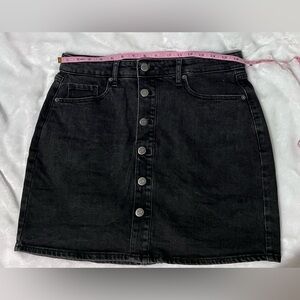 Old Navy Black Button-Front Mini Denim Skirt